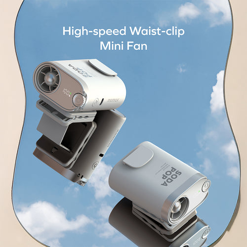 Momax IF23W 1°Go Clip High-Speed Waist-Clip Mini Fan - White