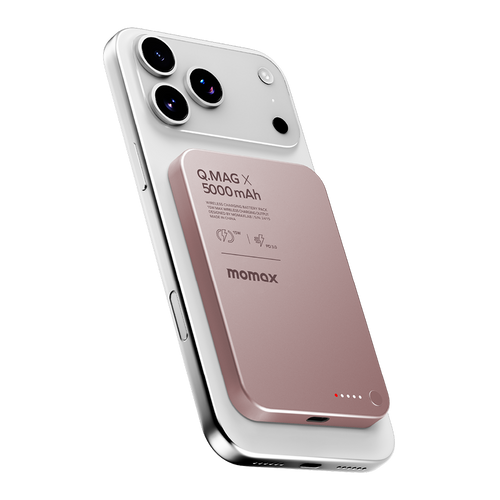 Momax IP116AP Q.MAG X Magnetic Wireless Battery Pack 5000mAh - Pink