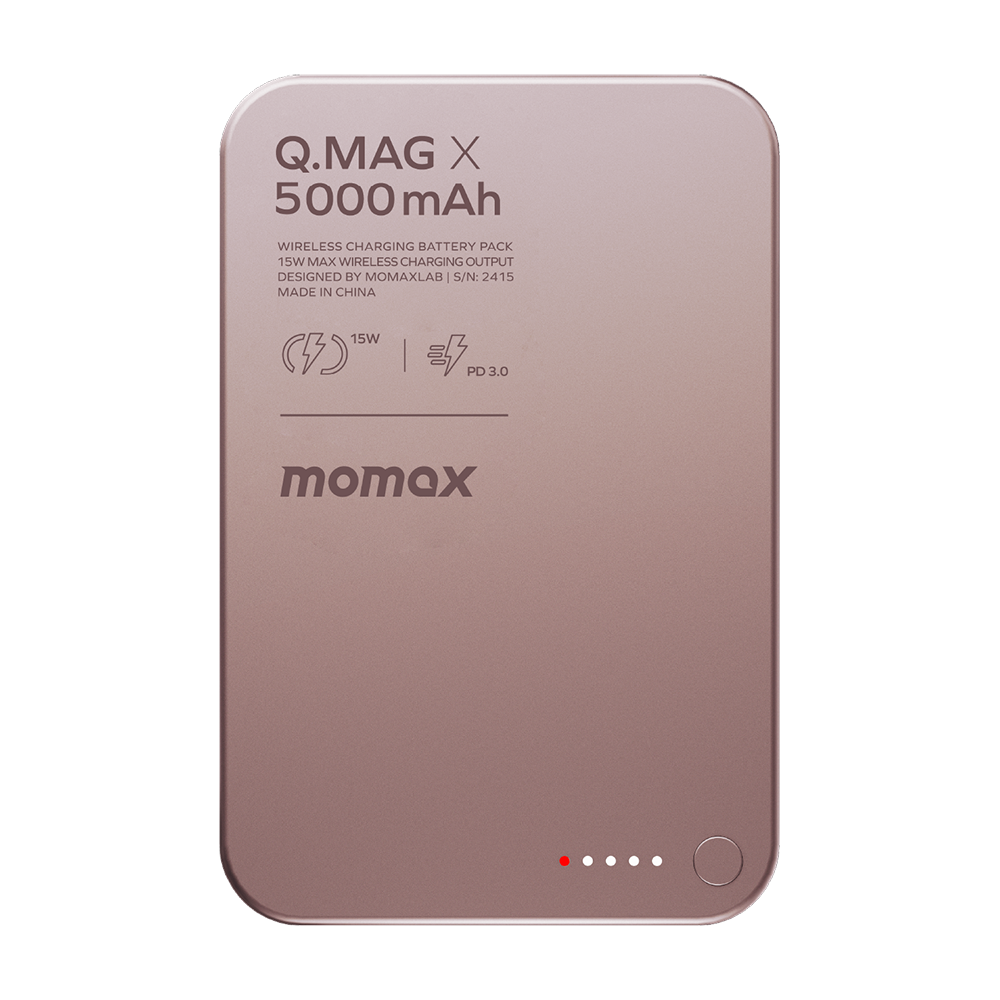 Momax IP116AP Q.MAG X Magnetic Wireless Battery Pack 5000mAh - Pink