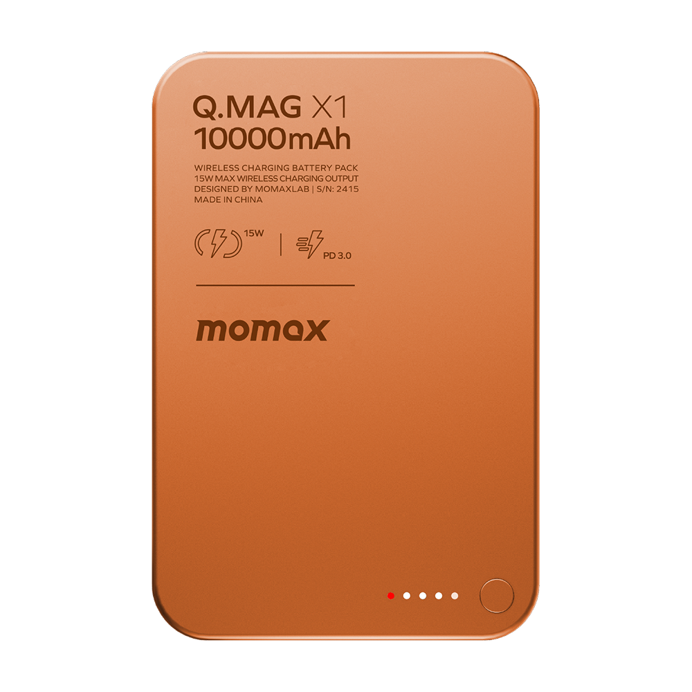 Momax IP117AM Q.MAG X1 Magnetic Wireless Battery Pack 10000mAh - Orange