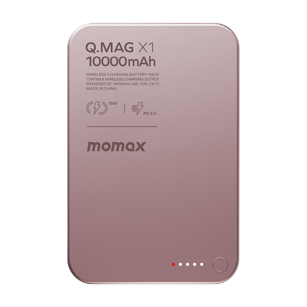 Momax IP117AP Q.MAG X1 Magnetic Wireless Battery Pack 10000mAh – Pink