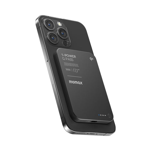 Momax IP129Q2D 1-Power Q.Pass 5000mAh Qi2 Magnetic Wireless Battery Pack (CCC-Certified) - Black