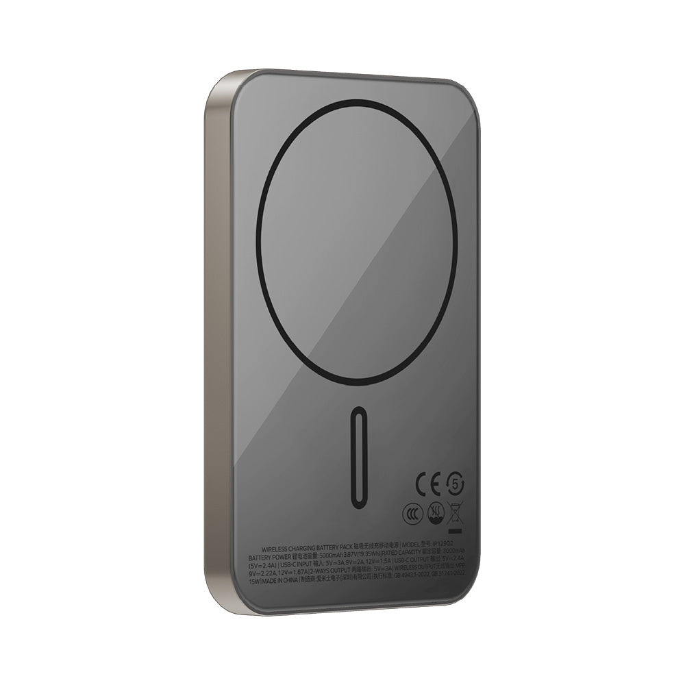 Momax IP129Q2L 1-Power Q.Pass 5000mAh Qi2 Magnetic Wireless Battery Pack (CCC-Certified) - Titanium
