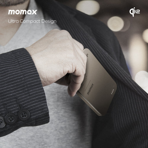 Momax IP129Q2D 1-Power Q.Pass 5000mAh Qi2 Magnetic Wireless Battery Pack (CCC-Certified) - Black