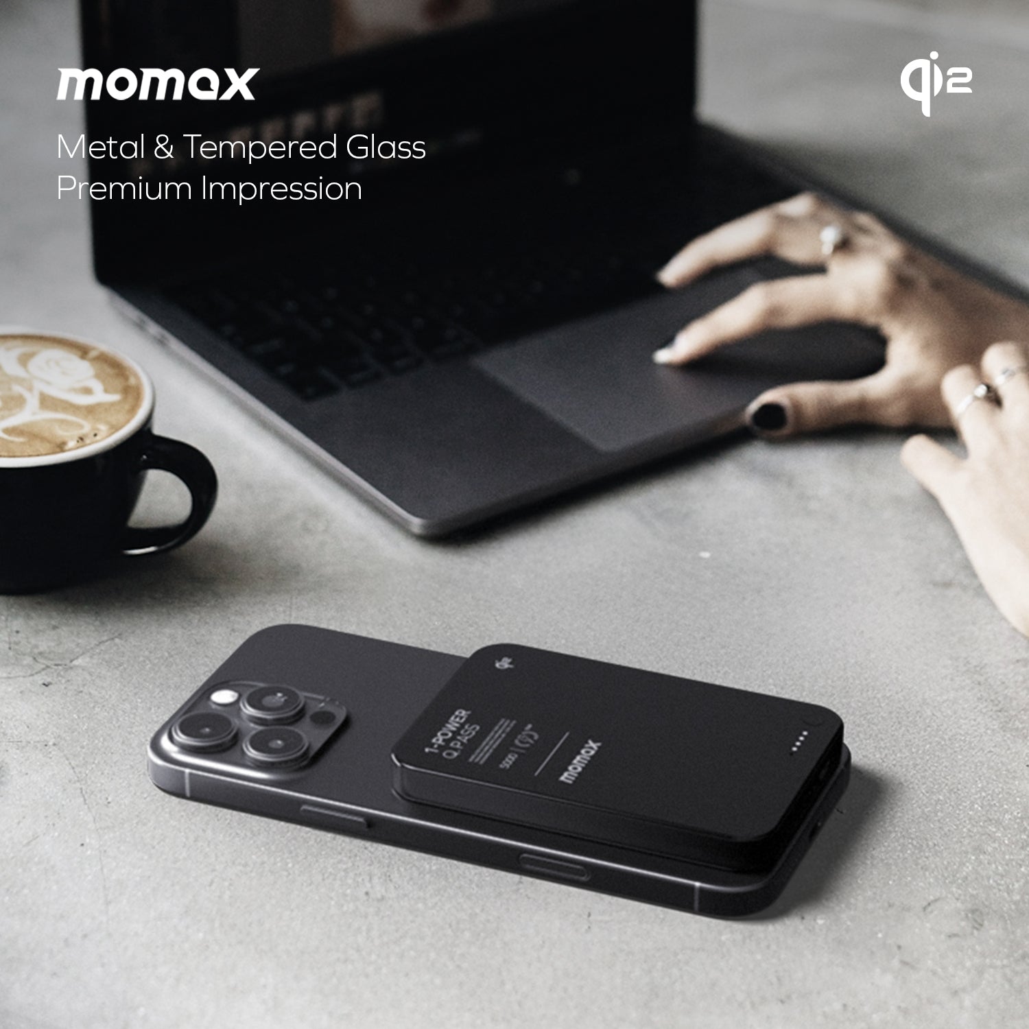 Momax IP129Q2D 1-Power Q.Pass 5000mAh Qi2 Magnetic Wireless Battery Pack (CCC-Certified) - Black