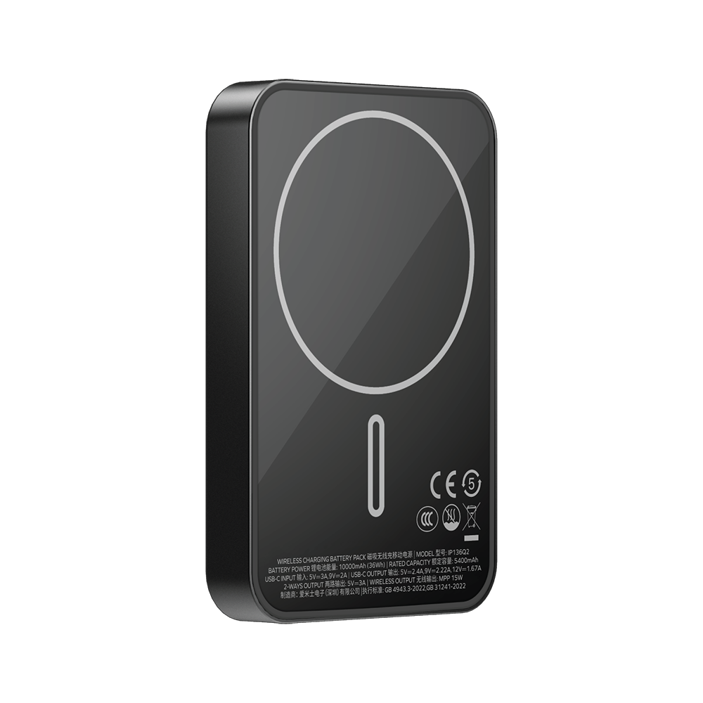 Momax IP136Q2D 1-Power Q.Pass Qi2 Magnetic Wireless Battery Pack 10,000mAh - Black