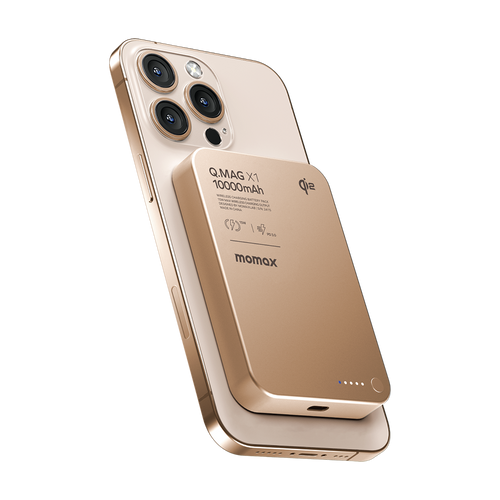 Momax IP136Q2L2 1-Power Q.Pass Qi2 Magnetic Wireless Battery Pack 10,000mAh - Sandstone