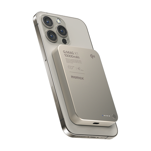 Momax IP136Q2L 1-Power Q.Pass Qi2 Magnetic Wireless Battery Pack 10,000mAh - Titanium