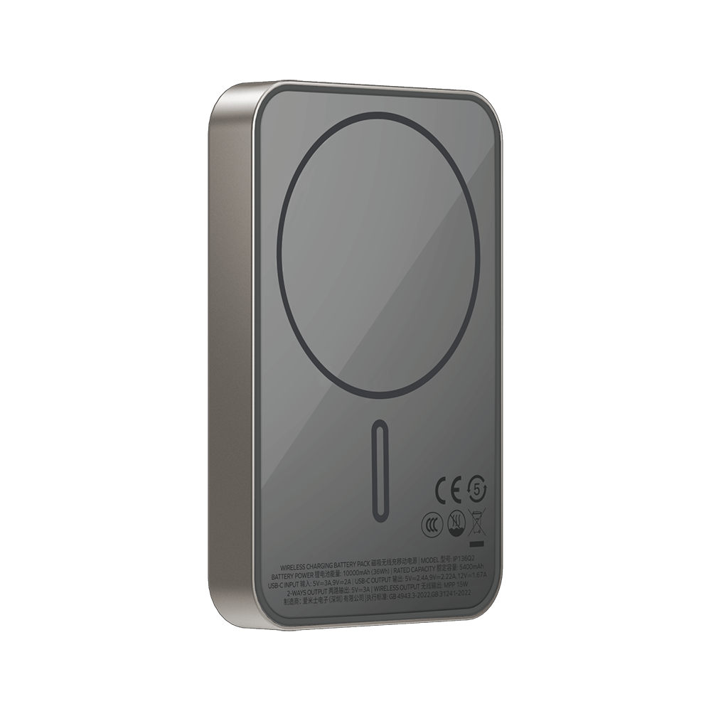 Momax IP136Q2L 1-Power Q.Pass Qi2 Magnetic Wireless Battery Pack 10,000mAh - Titanium