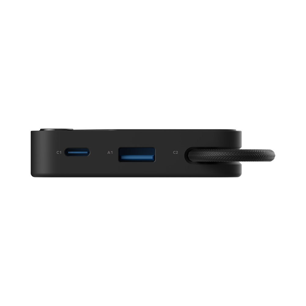 Momax IP152D 1-Power X 10000mAh Battery Pack w/Built-In USB-C Cable - Black