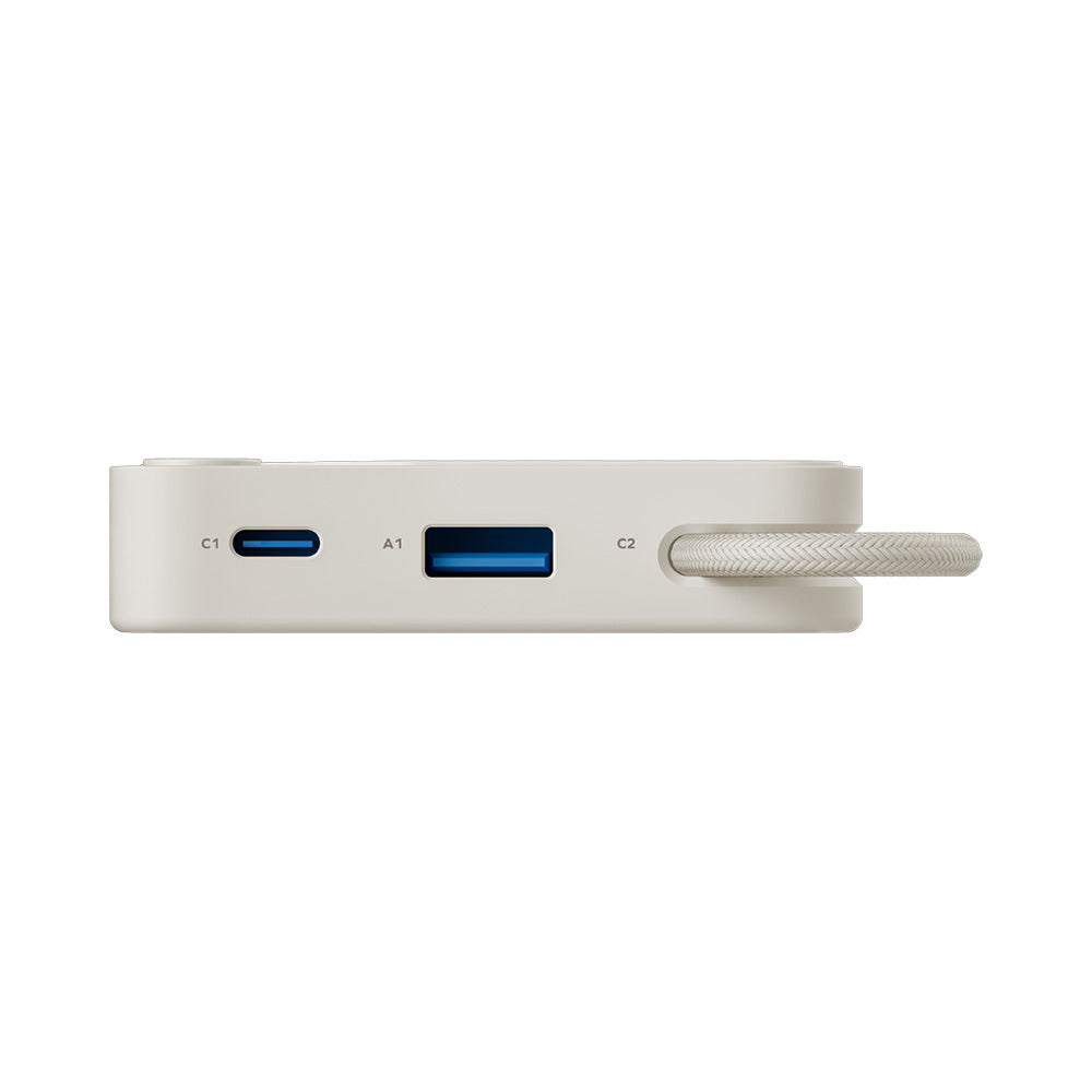Momax IP152W 1-Power X 10000mAh Battery Pack w/Built-In USB-C Cable - White