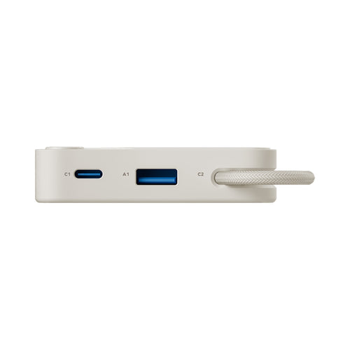 Momax IP152W 1-Power X 10000mAh Battery Pack w/Built-In USB-C Cable - White