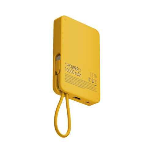 Momax IP152Y 1-Power X 10000mAh Battery Pack w/Built-In USB-C Cable - Yellow