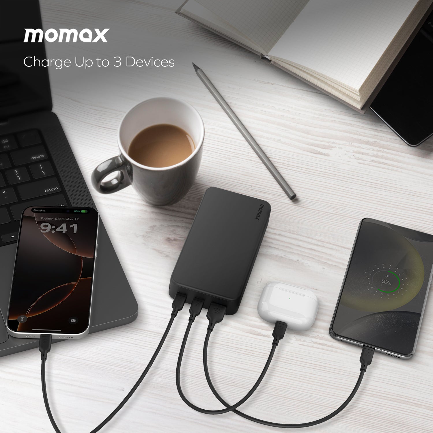 Momax IP156W 1-Power Vital 20,000mAh Battery Pack (CCC-Certified) - White