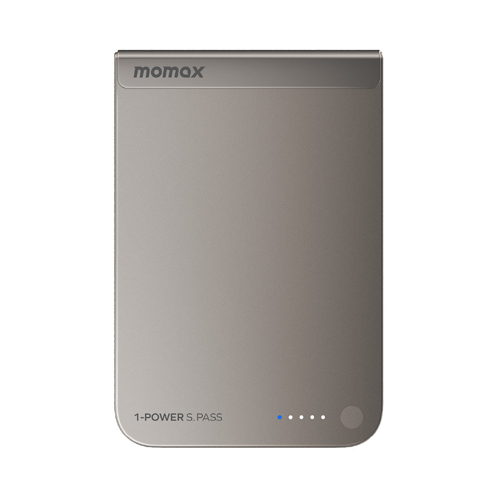 MOMAX IP161Q2L 1-Power S.Pass Qi2 5,000mAh Magnetic Wireless Battery Pack - Titanium