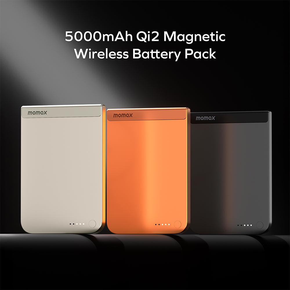 MOMAX IP161Q2L 1-Power S.Pass Qi2 5,000mAh Magnetic Wireless Battery Pack - Titanium