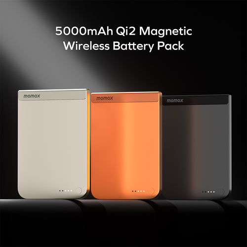 MOMAX IP161Q2L 1-Power S.Pass Qi2 5,000mAh Magnetic Wireless Battery Pack - Titanium