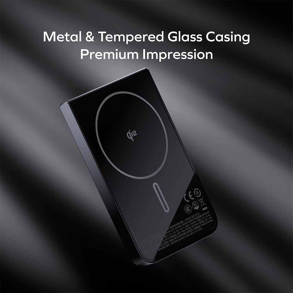MOMAX IP161Q2L 1-Power S.Pass Qi2 5,000mAh Magnetic Wireless Battery Pack - Titanium