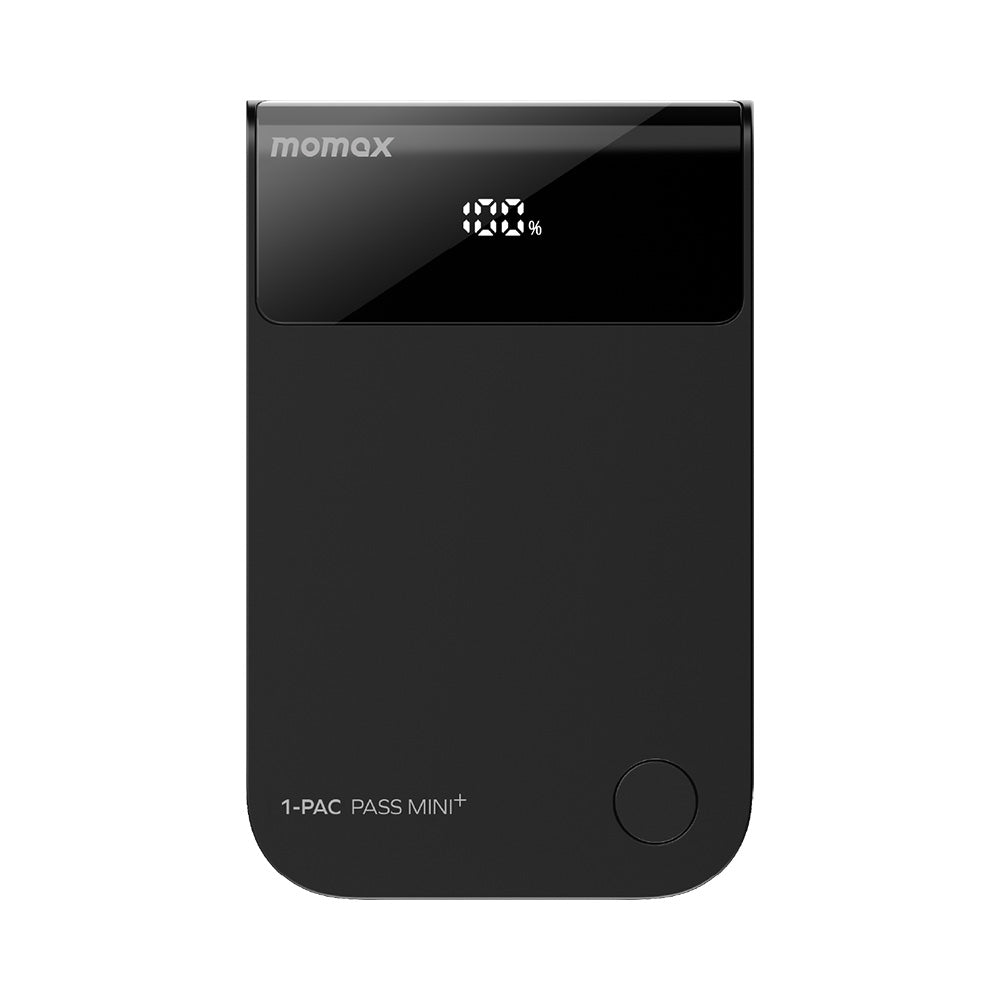 Momax IP171D 1-PAC Pass Mini+ 45W 10,000mAh 2-in-1 Battery Pack with Built-in Retractable Cable - Black