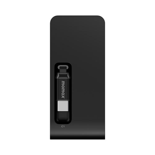 Momax IP171D 1-PAC Pass Mini+ 45W 10,000mAh 2-in-1 Battery Pack with Built-in Retractable Cable - Black