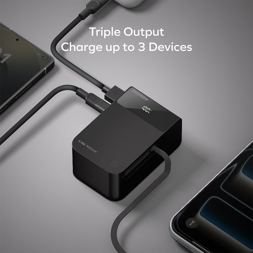 Momax IP171L 1-PAC Pass Mini+ 45W 10,000mAh 2-in-1 Battery Pack with Built-in Retractable Cable - Titanium