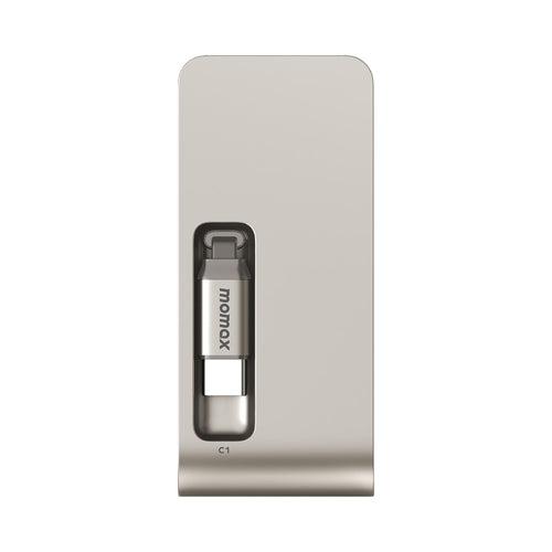 Momax IP171L 1-PAC Pass Mini+ 45W 10,000mAh 2-in-1 Battery Pack with Built-in Retractable Cable - Titanium