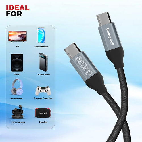 Honeywell USB C to USB C Cable USB 3.1 1.2M (Black)