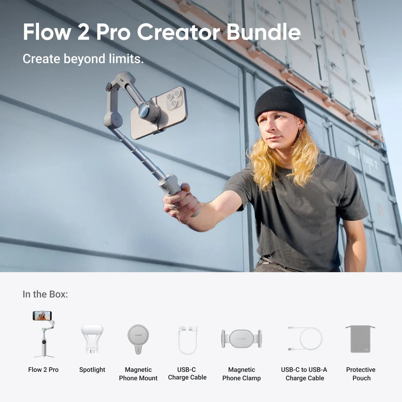 Insta360 Flow 2 Pro Creator Bundle (Summit White)