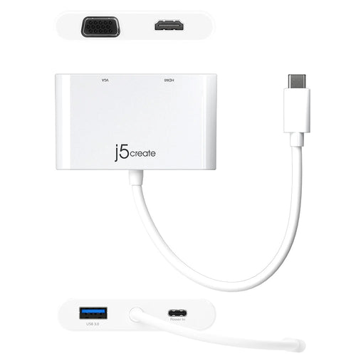 J5Create JCA175 USB-C to VGA+HDMI+USB3.0+PD Adapter