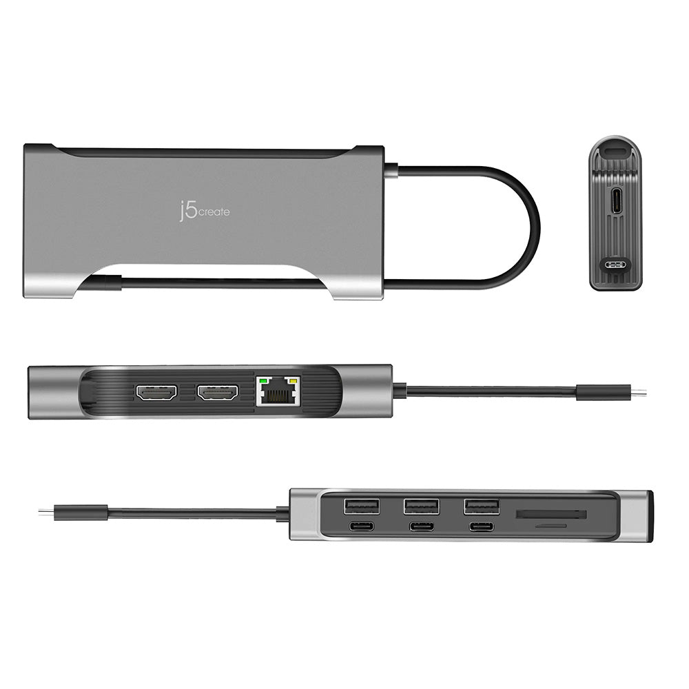 J5Create JCD367 Flexible Ports USB-C Dual 4K60 HDMI Hub-Pro 12-in-1