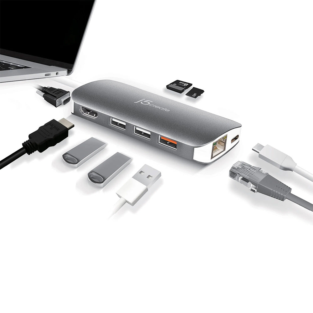 J5Create JCD384 USB 3.1 Type-C Multi Adapter