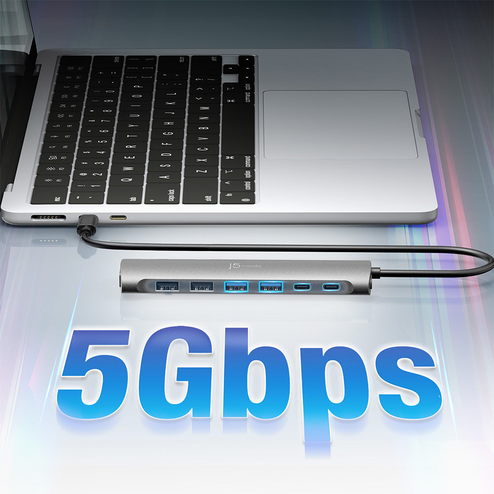 J5Create JCH3007 USB-C 7-Port HUB 5A2C