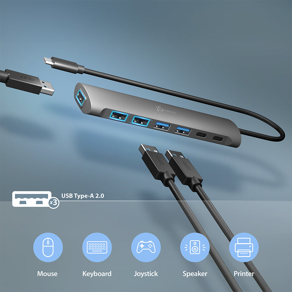 J5Create JCH3007 USB-C 7-Port HUB 5A2C
