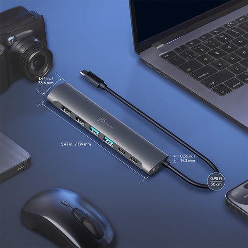 J5Create JCH3007 USB-C 7-Port HUB 5A2C