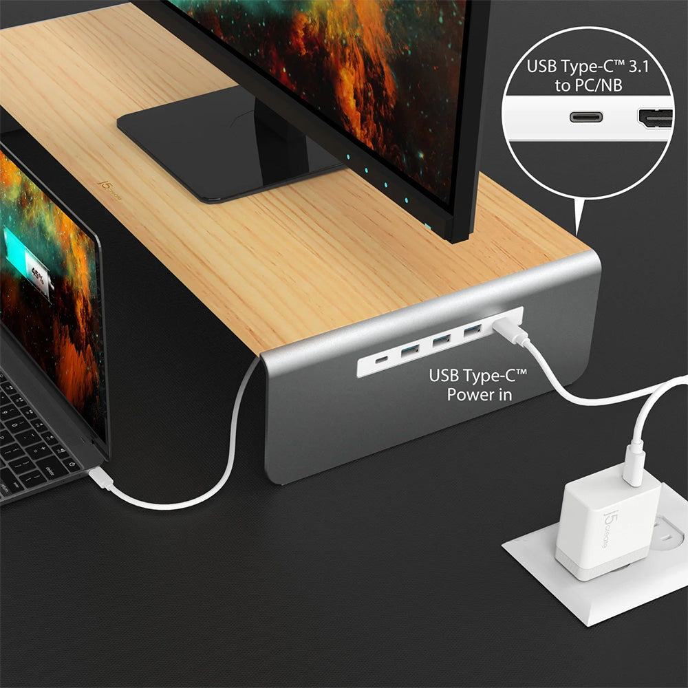 J5Create JCT425 Monitor Stand with 3-Port USB 3.0 Hub
