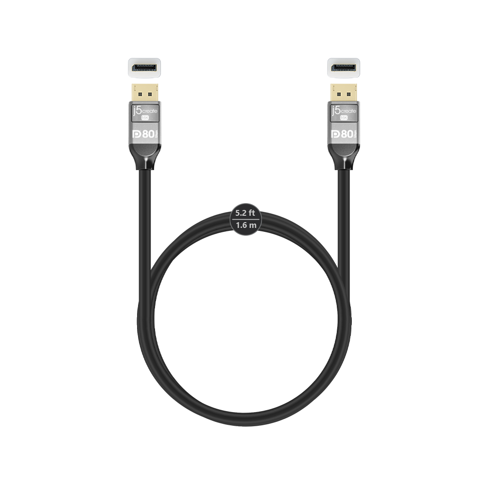 J5Create JDC44L16 VESA Certified 16K DisplayPort 2.1 80Gbps Cable