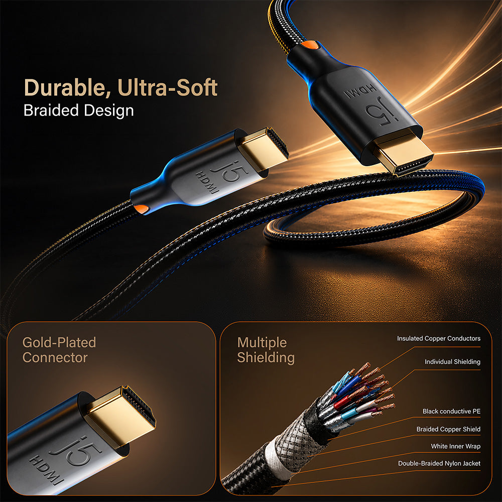 J5Create JDC50L20 HDMI 2.0 4K60 Nylon Braided Cable 2M
