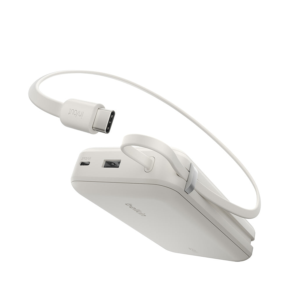 Belkin BPB036qcSA UltraCharge Power Bank 20K with Integrated Cable and Display - Sand