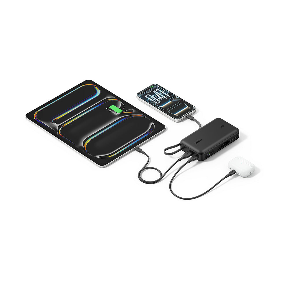 Belkin BPB036qcBK UltraCharge Power Bank 20K with Integrated Cable and Display - Black