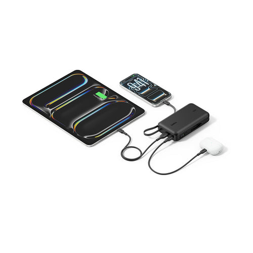 Belkin BPB036qcBK UltraCharge Power Bank 20K with Integrated Cable and Display - Black