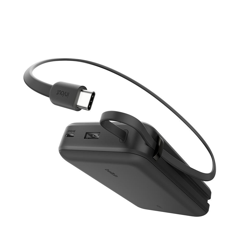Belkin BPB036qcBK UltraCharge Power Bank 20K with Integrated Cable and Display - Black