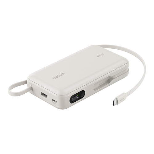 Belkin BPB036qcSA UltraCharge Power Bank 20K with Integrated Cable and Display - Sand