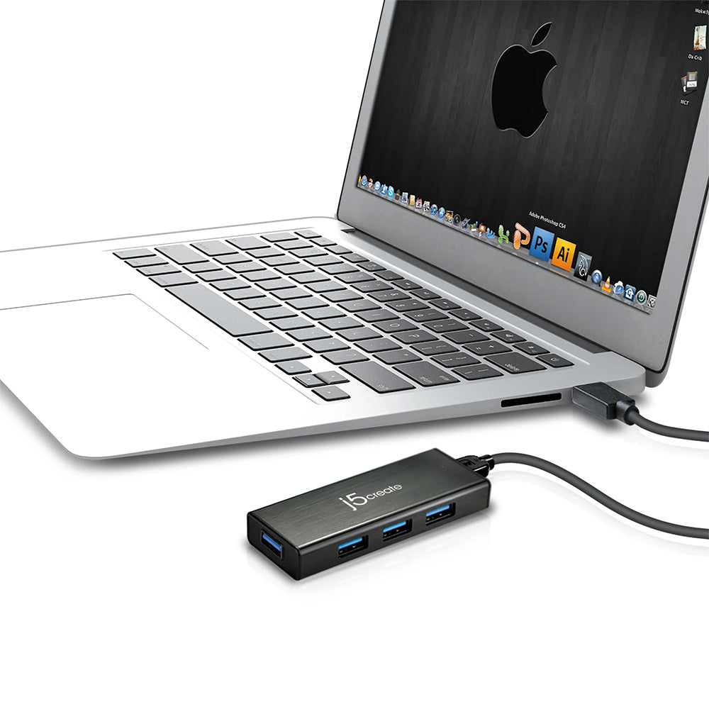 J5Create JUH340 USB3.0 4-Port Mini Hub with Power Adapter