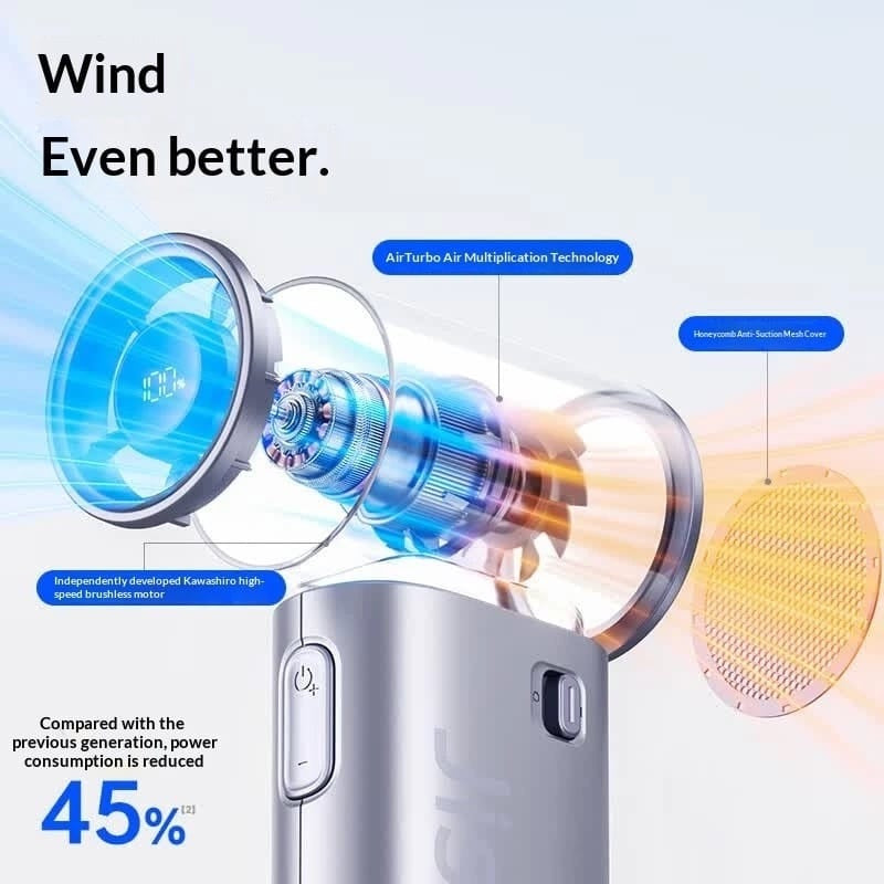 JisuLife Life 9S 5000mAh Chrome Handheld Fan