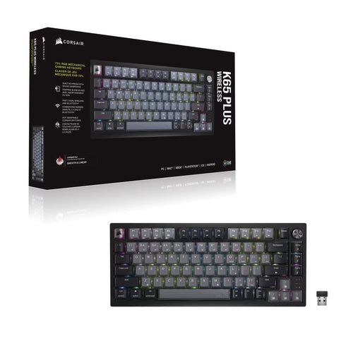 Corsair K65 Plus Wireless Keyboard 75% RGB - Midnight Grey