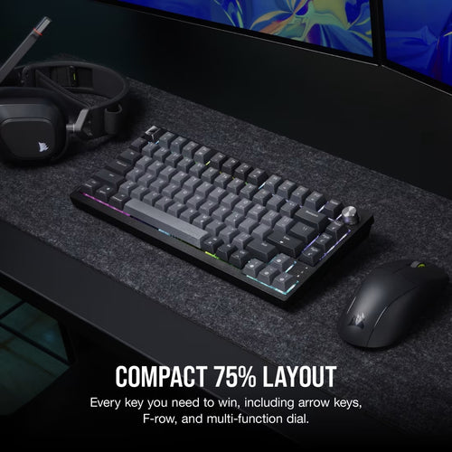 Corsair K65 Plus Wireless Keyboard 75% RGB - Midnight Grey