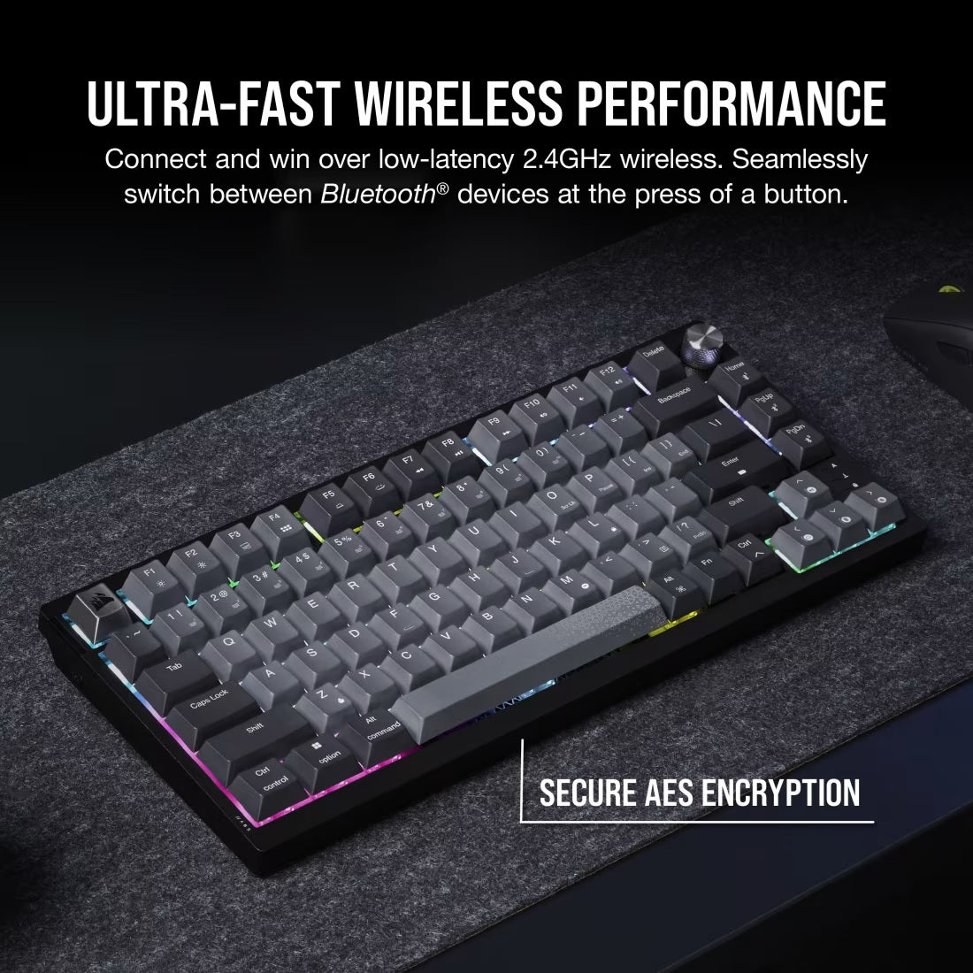 Corsair K65 Plus Wireless Keyboard 75% RGB - Midnight Grey
