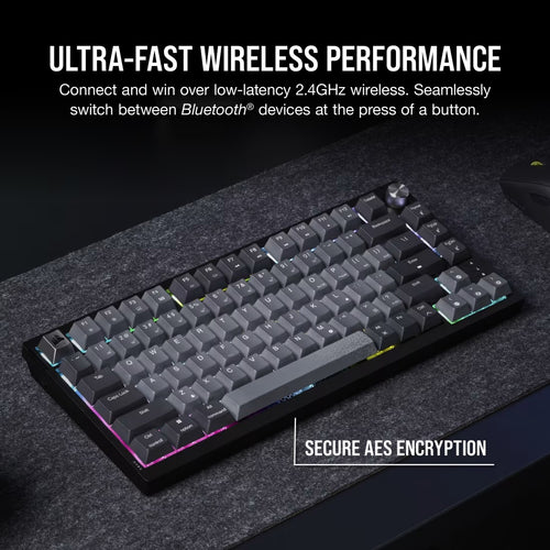 Corsair K65 Plus Wireless Keyboard 75% RGB - Midnight Grey