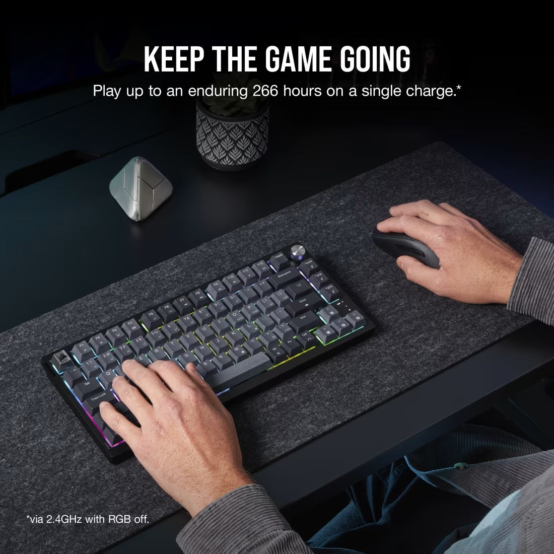 Corsair K65 Plus Wireless Keyboard 75% RGB - Midnight Grey