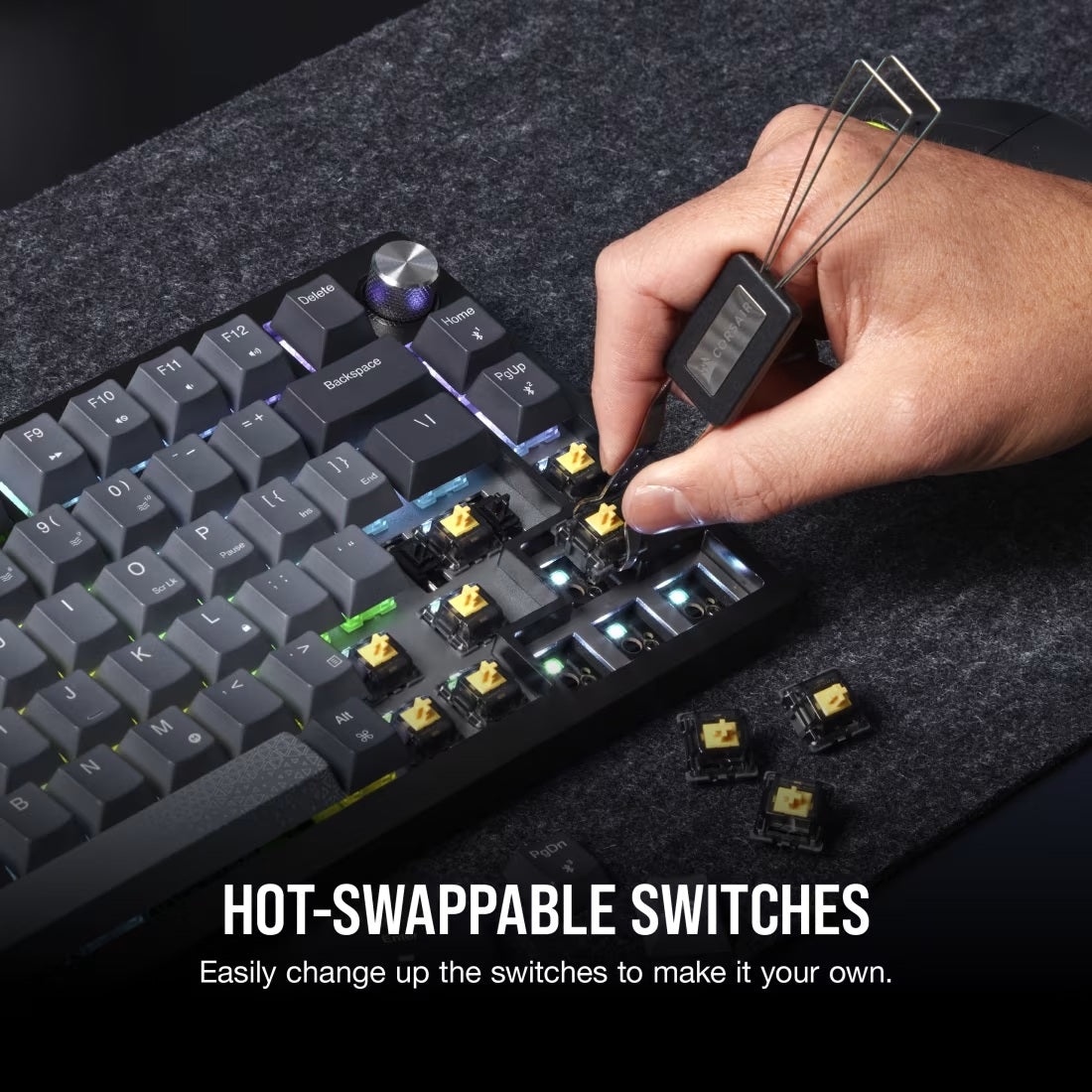 Corsair K65 Plus Wireless Keyboard 75% RGB - Midnight Grey